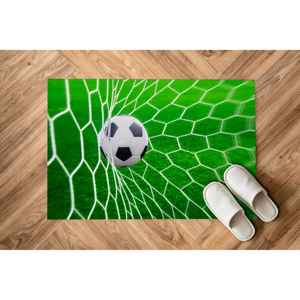 Tapis imprimé motivant pour chambre de garçon, design football, tapis en chenille - Product Image 4