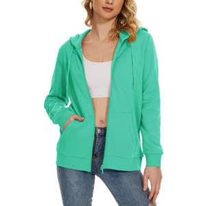 Nouveauté : Sweat-shirts à capuche décontractés pour femmes, 100% coton, hiver, confortables, à fermeture éclair, en polaire mélangée, imprimé sur le devant, personnalisé - Product Image 5