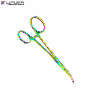Kelly Hemostat Forceps 5,5 "Curved German Acero inoxidable Multi Color Rainbow Plasma Recubrimiento de titanio Instrumento quirúrgico - Product Image 3