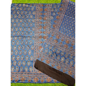 Robe trapèze en soie modal tissée, imprimée à la main Ajrakh, nouvelle collection printemps, respirante, infroissable, taille naturelle, pour femme - Product Image 1