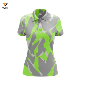 Vêtements décontractés à prix de gros impression par sublimation 100% coton polos habillés pour femmes nouveau style polos respirants pour femmes - Product Image 1