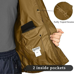 Chaquetas Impermeables y Cortavientos Ligeras de Softshell para Hombre, Chaquetas Cortavientos Informales para Senderismo al Aire Libre, Chaquetas Softshell Subidas por Dress Sports - Product Image 6