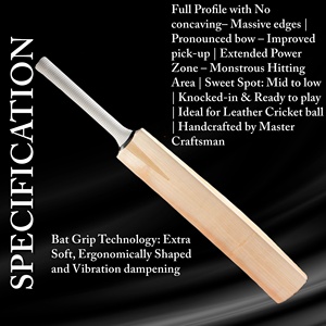 ไม้คริกเก็ตไม้วิลโลว์ทำจากไม้แข็งสำหรับผู้ชายเกรดมืออาชีพ - Product Image 5