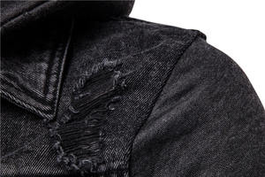 Chaquetas Vaqueras Vintage de Invierno para Hombre, Transpirables, Talla Grande, 100% Poliéster, Diseño Frontal Personalizable, Cuello Alto, Estilo Urbano - Product Image 4