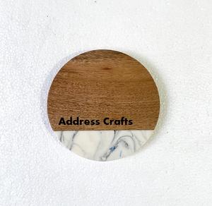 Stylish Marble Acacia Wood Coasters Elegant Cups and Drinks for Home Office Decor or <b>Christmas</b> Table Use <b>Mats</b> & Pads - Product Image 1