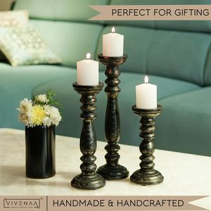 Luxury Handmade <b>Wood</b> <b>Candlestick</b> Stand <b>Holder</b> with Unique Design for Restaurant Hotel Wedding Party Decorative Item Available - Product Image 2