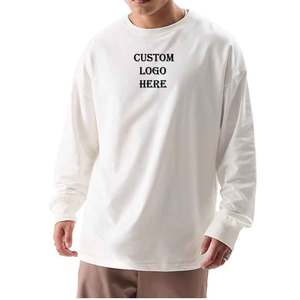 T-shirt à manches longues avec logo personnalisé en coton doux et respirant coupe classique avec une touche moderne - Product Image 1