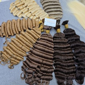 Extensions de cheveux en vrac mèches de cheveux humains non transformés recueillis directement auprès des donneurs, offrant une polyvalence pour divers styles. - Product Image 1