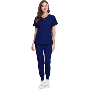Conjunto de uniformes médicos de hospital de calidad superior al por mayor uniforme médico enfermera unisex pantalones de Jogger suministro de logotipo personalizado superior - Product Image 1