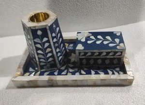 Caja de bandeja de artesanías más vendida, juego de quemador de incienso, fregona Mubkhar, diseño de hoja Bakhoor, difusor de decoración del hogar con incrustaciones de perlas madre - Product Image 4