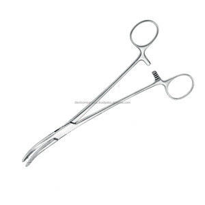 Pinzas de acero inoxidable para histerectura Heaney, Forceps curvos sesgados dentados de 8,1/4 pulgadas - Product Image 2