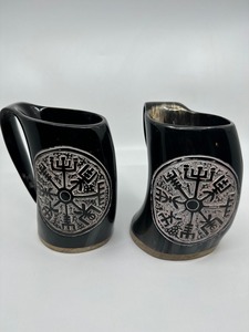 Jarra Vikinga para Beber, Hecha a Mano, Ecológica, de Cuerno de Búfalo Natural, Jarra de Cerveza Antigua - Product Image 2