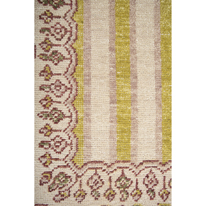 Alfombras de Lana Anudadas a Mano Erbe, Rayas Rojas y Naranjas, para Sala de Estar, Dormitorio, Pasillo, Diseño Rectangular de 9x12, para Adolescentes-GS-7311 - Product Image 3