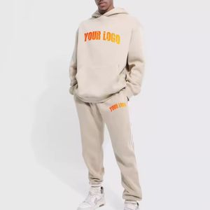 Conjunto de Sudadera con Capucha y Pantalones Deportivos Holgados con Logotipo Personalizado, 500 Gsm, Felpa, 100% Algodón, Transpirable, Grueso, Talla Grande, Unisex, para Invierno - Product Image 6