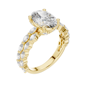 Anillo Solitario Ovalado con Diamante de Laboratorio de 2.72 CT para Mujer, Claridad VVS-VS EF, Oro de 18KT, 14KT, 10KT y Plata 925, Oro Rosa, Amarillo - Product Image 4