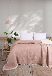 ผ้าคลุมเตียงเนื้อนุ่มพิเศษ 100% ผ้ามัสลินทอ 4 ฤดู น้ำหนักเบา 7 ชั้น ผ้าก๊อซ ได้รับการรับรองมาตรฐาน Oeko-Tex เป็นมิตรกับสิ่งแวดล้อม ซักเครื่องได้ - Product Image 4