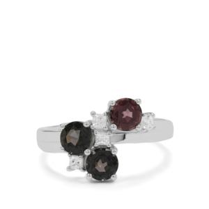 Anillo de Plata de Ley con Espinela Birmana en Tonos Violeta y Circonita Blanca de 2.20 Quilates ATGW - Product Image 2