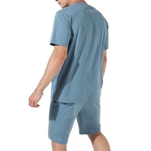 Ensemble d'été deux pièces en pur coton respirant pour homme – T-shirt et short idéal pour le temps chaud et le style décontracté MADE BY BS 2026 - Product Image 4