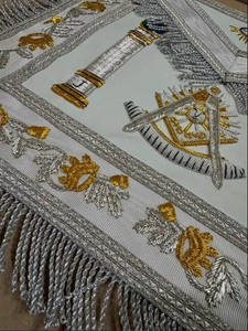 Regalia maçonnique, tablier de maître maçon, artisanat, rang provincial, regalia, tenue d'officiers, tabliers brodés, mode, entièrement authentique - Product Image 4