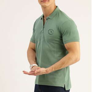 Vente en gros de t-shirts polo de taille plus quantité minimale de commande pour hommes design à motif uni respirant excellent prix - Product Image 2