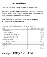 Pistaches françaises artisanales grillées à la coque dure, saveur épicée cajun, 100% naturelles, noix, amandes, en-cas, 500g