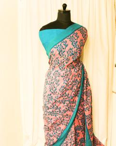 Haute demande imprimé lin soie Saree fête porter indien pakistanais mariages unisexe disponible prix de gros fabricant - Product Image 5