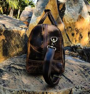 Sac de voyage en cuir unisexe personnalisé imperméable à l'eau Vintage Business pliable Duffle Suit Zipper Garment Duffel Bag LTB-0167 - Product Image 5