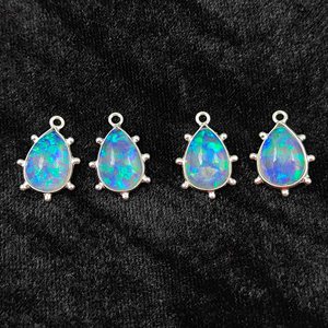 Wholesaler Supplier's Smooth Pear Shape Ethiopian Fire Opal Fancy Bezel 925 Sterling Silver Pendant DIY Jewelry Making <b>Charms</b> - Product Image 4