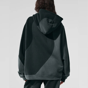 Sweat à capuche bicolore joliment fini en coton oragnic avec bas quantité minimale de commande personnaliser le sweat à capuche étiquetage privé du Pakistan bicolore - Product Image 2