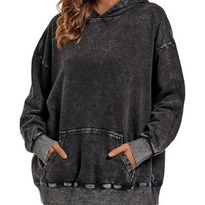 Logo personnalisé 2025 nouveau Design femmes surdimensionné lavage à l'acide à capuche hiver lavage à l'acide anti-boulochage respirant sweats à capuche pour femme - Product Image 3