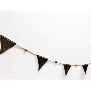 Guirlande triangulaire en métal recyclé, décoration bohème pour fêtes intérieures et extérieures, jardin, maison, thème bohème - Product Image 3