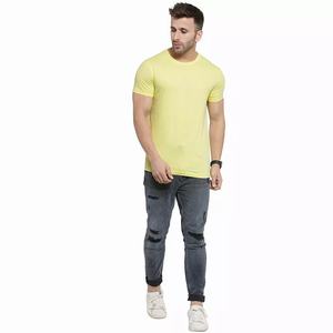 Pale <b>yellow</b> cotton <b>t</b> <b>shirt</b> for men and women custom logo short sleeve <b>plain</b> casual tee wholesale bulk supplier - Product Image 5