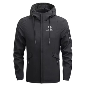 Chaqueta cortavientos ligera informal para hombre, con cremallera completa, con capucha, para exteriores, senderismo, montaña, chaqueta cortavientos para hombre - Product Image 3