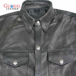 Veste en cuir décontractée pour homme de haute qualité, fermeture éclair, imperméable, col en V, vêtement d'extérieur en toile, vente chaude - Product Image 3