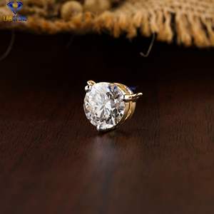 ชุดจี้และต่างหูเพชรเม็ดเดี่ยวทรงกลม7.49 TDW สุกใสขนาด18K สีเหลืองทองได้รับการรับรอง/เพชรที่ไม่ผ่านการรับรอง - Product Image 2