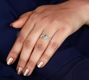 ลูกแพร์หินอเมทิสต์สีเขียวตัดแบบโรแมนติกแหวน925เงินสเตอร์ลิงสำหรับเด็กผู้หญิงของขวัญครบรอบของผู้หญิง - Product Image 5