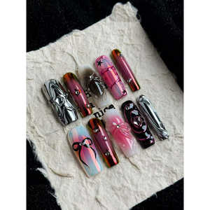 Uñas Postizas Cromadas Cósmicas, Arte de Uñas Cromadas Chic y Elegante para un Look Estelar - Product Image 2