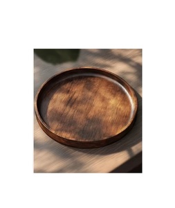 Plateau de service en bois durable de forme irrégulière de 8 pouces avec un style classique, facile à nettoyer, plateau de 100 pièces MOQ - Product Image 1