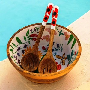 Accessoires d'articles de luxe : Ensemble de saladiers en acacia, écologiques, compatibles lave-vaisselle, ustensiles de cuisine pour la maison, fabriqués en Inde - Product Image 6