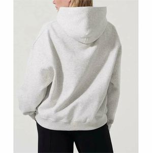 Dernière mode, sweat-shirts à capuche pour femmes, hiver, poids lourd, 100% coton polaire, coupe ample et carrée, avec logo personnalisable, manches longues - Product Image 2