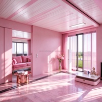 Maison conteneur modulaire extensible Pink Lover de 40 pieds, étanche, pour utilisation en station balnéaire