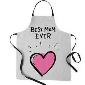 Best Quality Hot Sale 100% Pure Cotton <b>Kitchen</b> Bib <b>Apron</b> Customized Print Use For Cleaning - Product Image 3