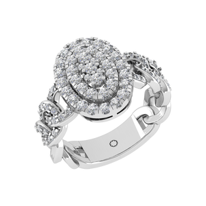 Anillo de Compromiso y Boda de Circonita Cúbica con Diseño Ovalado y Grueso Personalizado, Joyería Fina con Certificado IGI, Hecho a Mano en India, Regalo para Fiesta - Product Image 1