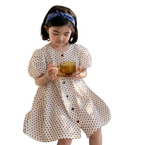 CONTIKIDS SD421 Vestido Matilda Estilo casual Patrón de puntos Vestido de una pieza hasta la rodilla para niñas Verano Niños - Product Image 1