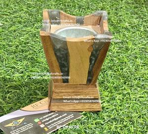 <b>Mini</b> Bakhoor <b>Burner</b> Handmade <b>Wood</b> and Epoxy Resin Design Ideal for Ramadan Gift and Daily Incense Use - Product Image 1