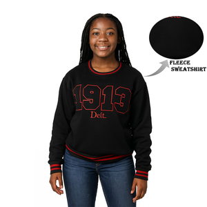 Sweat-shirt à col rond personnalisé Delta Phi Epsilon&Phi Sigma 1913, 100% coton, imprimé sur le devant, respirant, streetwear, hiver - Product Image 3