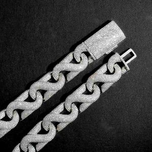 Cadena Cubana Infinita de Plata de Ley 925 Chapada en Oro con Incrustaciones de Diamantes de Imitación, Corte Brillante Redondo, Estilo Hip Hop, para Hombre - Product Image 3