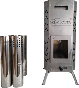 ALMICOTA Stainless Steel Wood-Burning <b>Stove</b> Freestanding Outdoor Modern Design Durable Firewood Heater - Product Image 3