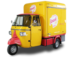 รถเทรลเลอร์ไฟฟ้า Piaggio APE ใช้งานกลางแจ้งรถสามคันรถพ่วงลากอาหารสำหรับขายปลีกสำหรับสุนัขร้อนและไอศครีมรถบรรทุกใช้ - Product Image 2