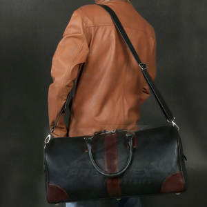 Bolsa de lona de cuero unisex con logotipo personalizado, nuevo diseño, bolsa de viaje impermeable promocional, cuero genuino con forro de poliéster - Product Image 5